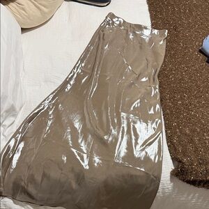 H&M Shiny Tan Midi Skirt
